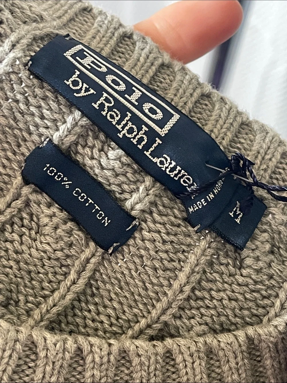 Polo by Ralph Lauren Gray Cable Knit Crewneck NWT Sweater size medium